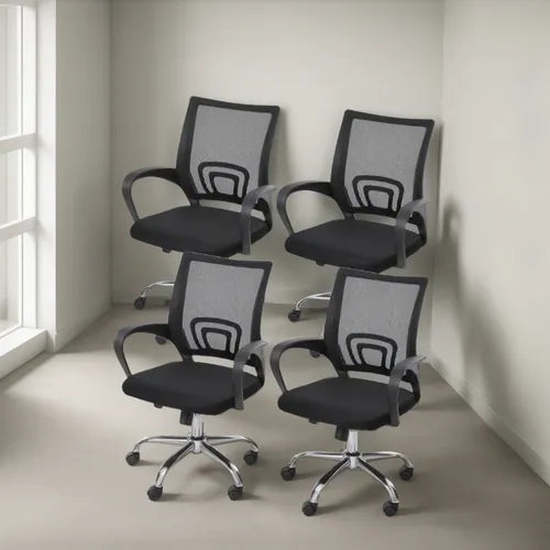 Kit X 4 Sillas Para Oficina Escritorio Ergonómica Zebbris