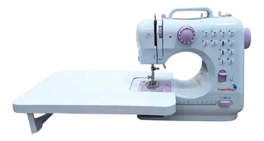 Máquina De Coser Eléctrica Portátil Con Mesa De Coser De Col Blanco