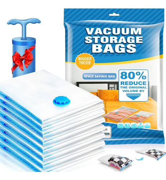 Bolsas Empaque Al Vacio + Vacum Bomba Ahorrador De Espacio