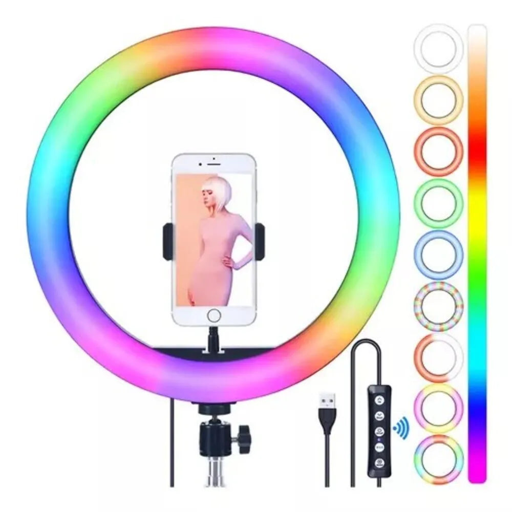 Aro De Luz Multicolor 45 cm RGB + Trípode