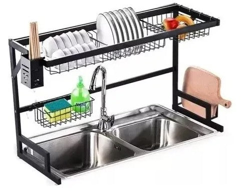 Seca Plato Acero Inoxidable 66cm Escurridor Vajilla Color Negro