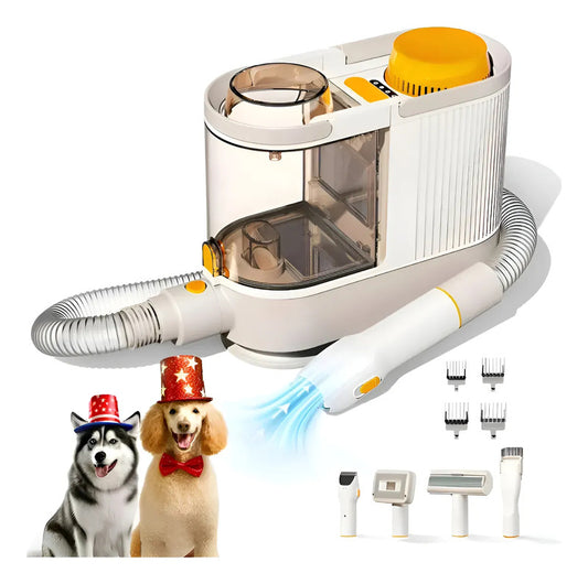 Kit Cepillo Zebbris Secador Aspiradora Perros Gastos Mascota - Amarillo