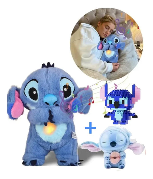 Combo Zebbris 3 En 1 Stich +llavero+lego+peluche Proyector - Azul