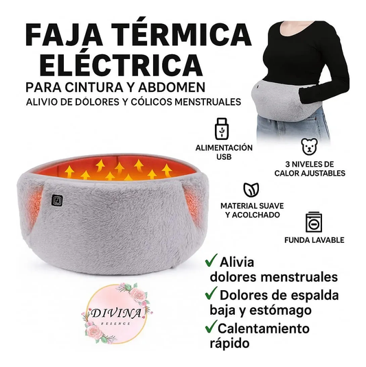 Calentador Zebbris Térmico Cintura Abdomen/ Alivio Menstrual - Gris - M