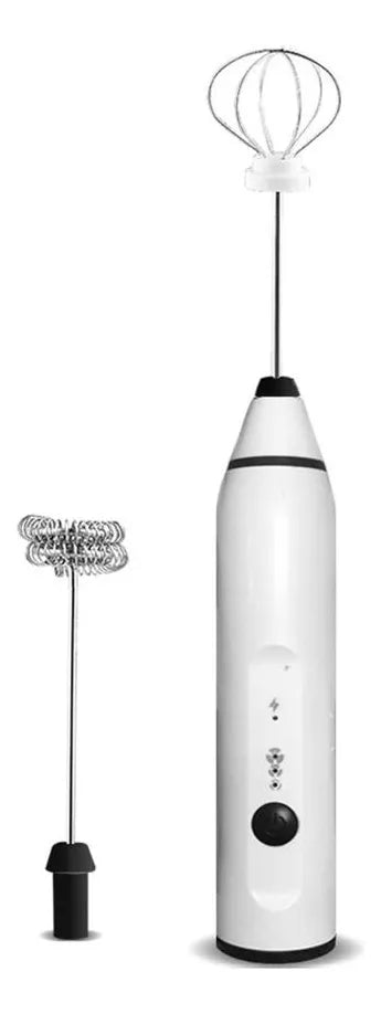 Batidor Eléctrico Recargable 3 Velocidades 2 Puntas Cocina Color Negro