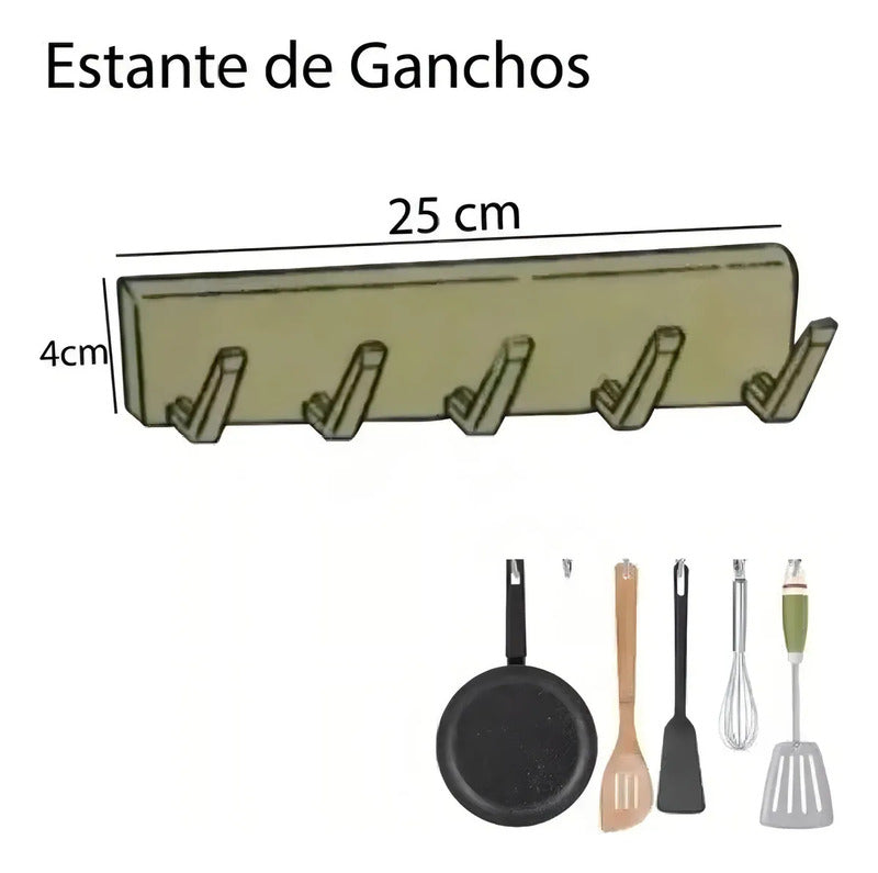 Organizador Cocina Magnetico De Nevera 5 Piezas Dispensador Color Blanco