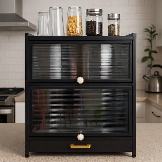 Platero Escurridor Platos Gabinete Cocina Organizador Cajon Color Negro