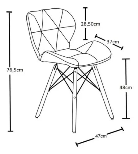 Silla Mariposa Tapizada Cuero Sintético Patas De Madera
