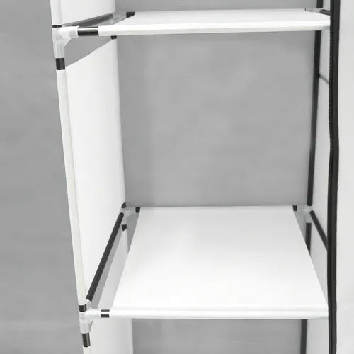 Closet Armable Portatil Entrepaños Tela Ecologica Gris