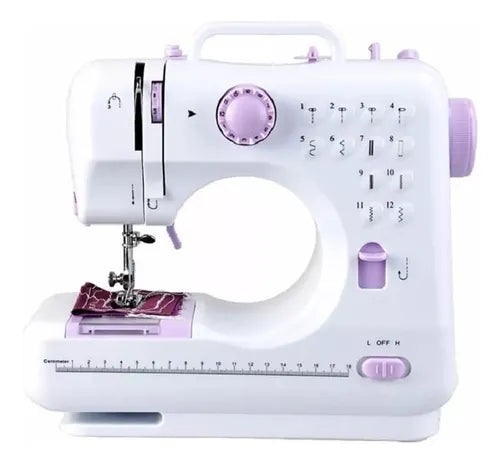 Mini máquina de coser portátil Genérica portable color blanco/violeta 110V