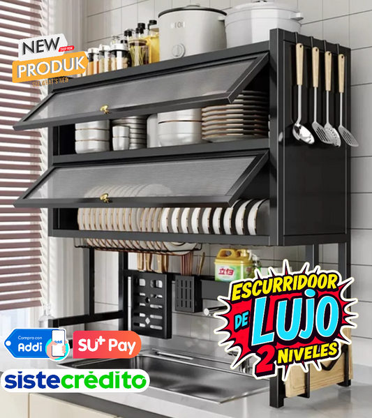 Escurridor Platos Doble Cocina Con Gabinete Zebbris