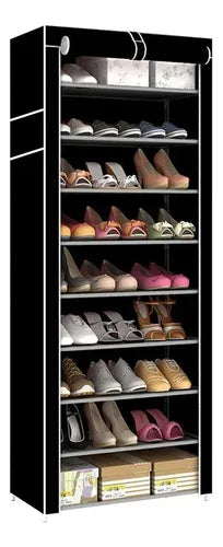 Zapatera Closet Zebbris De 9 Niveles Armable Negro