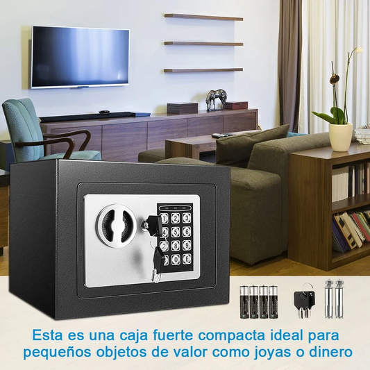 Caja Fuerte Digital De Alta Seguridad Con Código Y Llave Color Negro RECOMENDADO