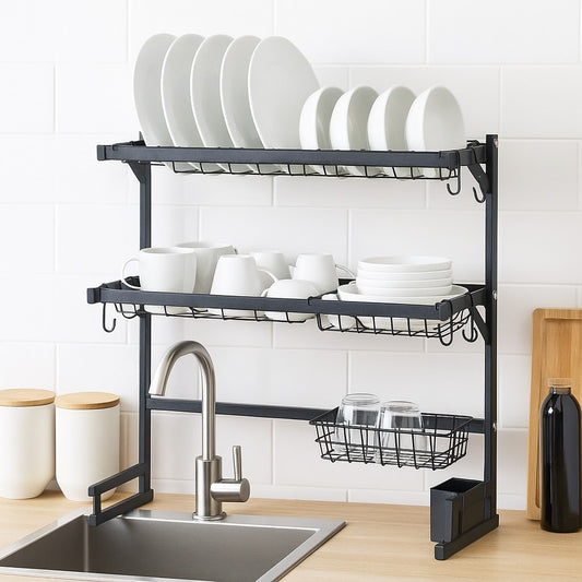 Seca Plato Acero Inoxidable 65cm Escurridor 2 Pisos Zebbris