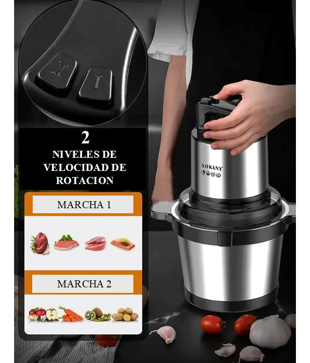 Picador Molinillo Eléctrico Sokany 800W 4L Acero Inoxidable SK-7028