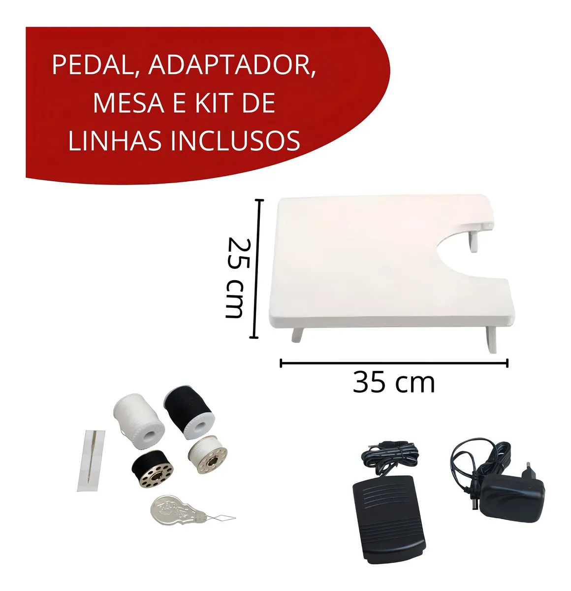 Máquina De Coser Eléctrica Portátil Con Mesa De Coser De Col Blanco