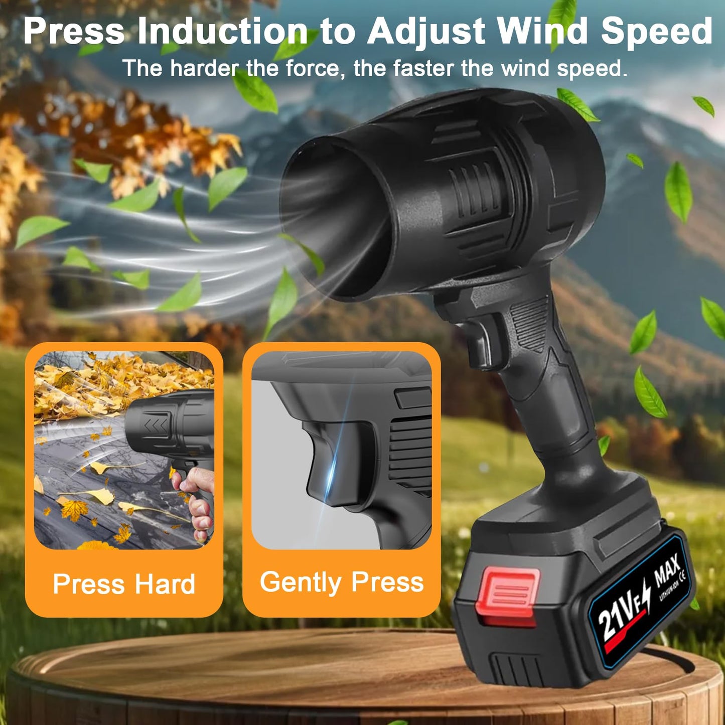 Soplador Inalámbrico Hardpro 1050W TurboDry Alta Presión Negro