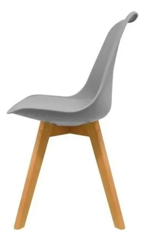 Kit 2 Sillas Eames Acolchada Patas Madera Sala Comedor