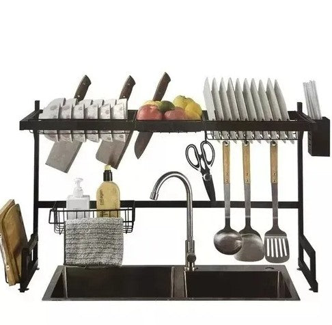 Seca Plato Acero Inoxidable 66cm Escurridor Vajilla Color Negro