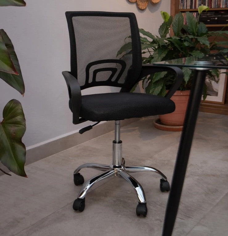 Silla Para Oficina Escritorio Ergonómica Color Negro Material Del Tapizado Mesh