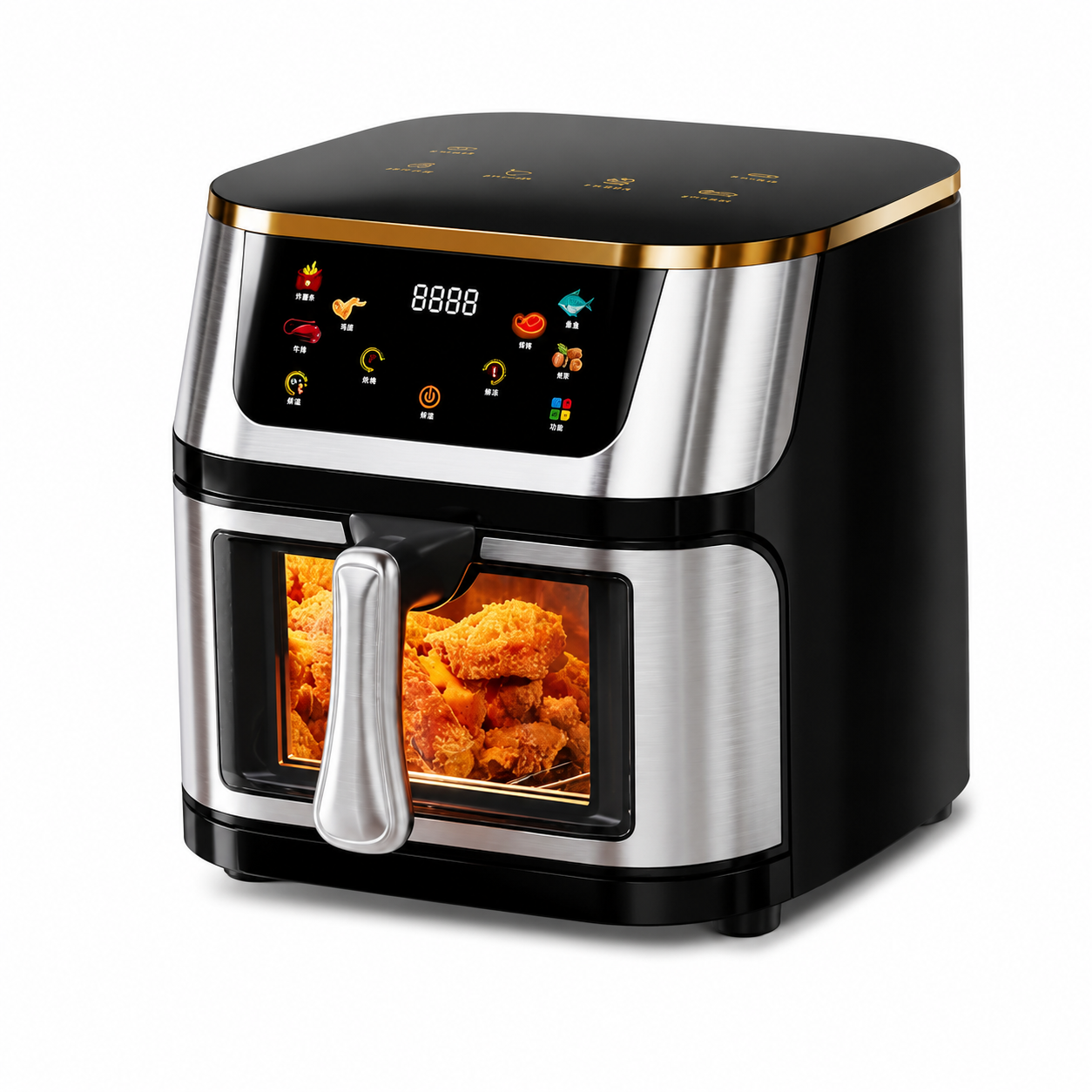 Freidora De Aire Sin Aceite 12l Clickhome, Digital Color Plateado