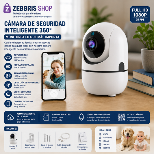 Camara Ip Robot 1 Antena App Wifi Visión Nocturna
