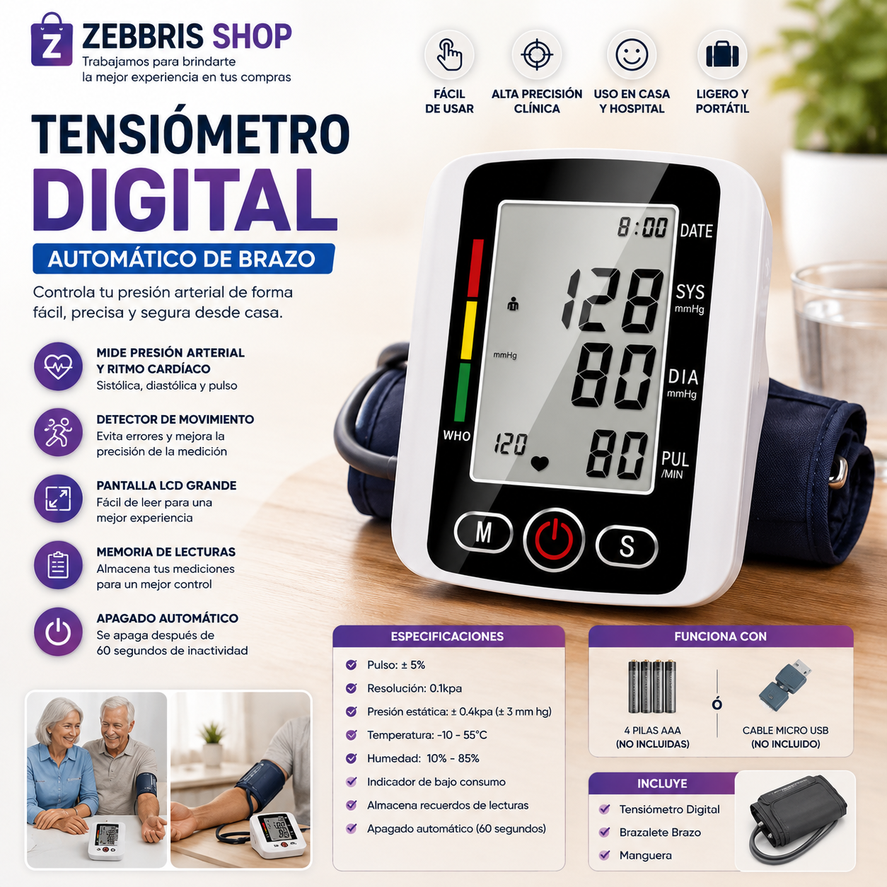 Tensiómetro Digital Brazo Presión Arterial