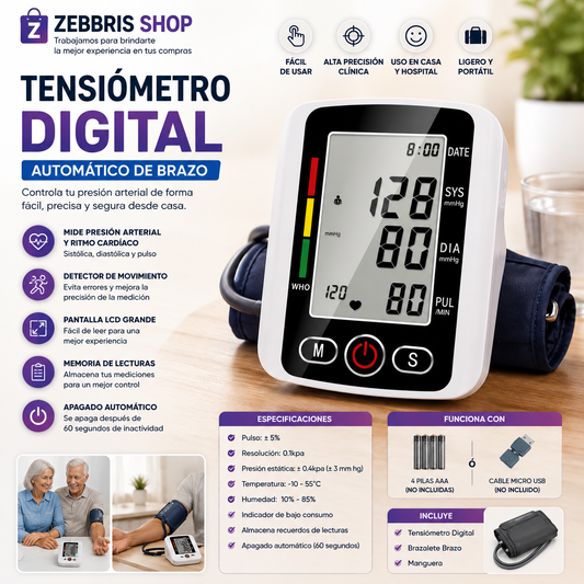 Tensiómetro Digital Brazo Presión Arterial