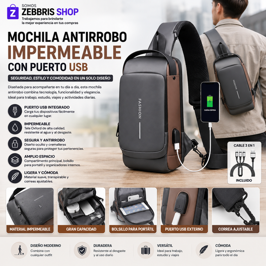 Mochila De Hombro Antirrobo Para Hombre Y Mujer