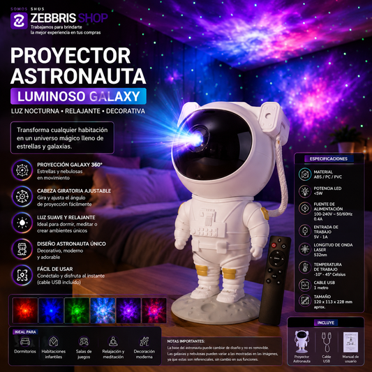 Proyector De Luces Galaxia/nebulosa Diseño Astronauta Morph