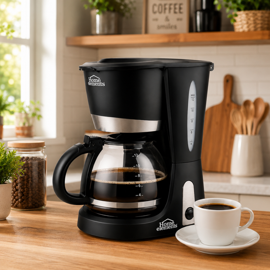 Cafetera Eléctrica Home Elements 12 Tazas Jarra De Vidrio