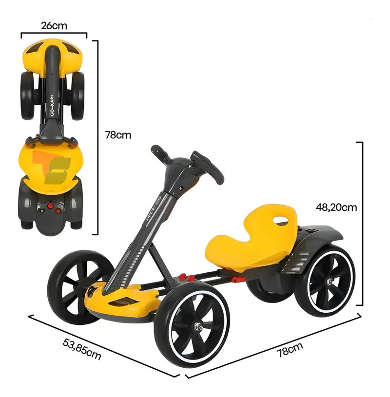Carrito Zebbris Electrico Plegable Go Kart Colores Para Niño Rojo y Negro