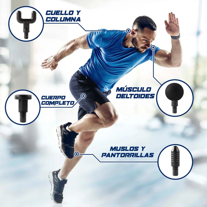 Pistola Masajeadora Massage Gun Percutora 6 Niveles Calor Frío Recargable USB