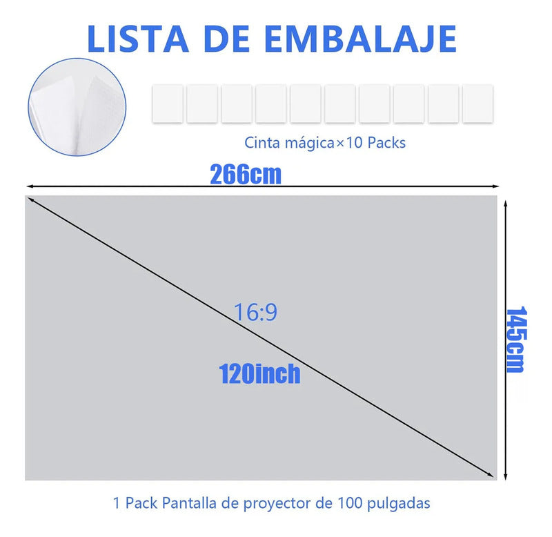 3*120inch Pantalla De Proyeccioncortina Metálica Anti-luz