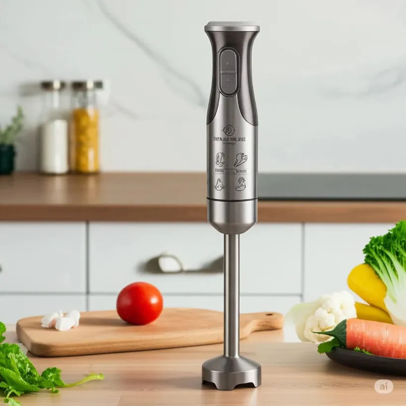 Batidora De Mano Licuadora De Inmersión Renahouse 800w Color Plateado