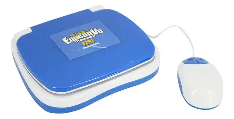Mini Computador Portátil Mouse Didáctico Infantil Educativo Color Azul y Rosado