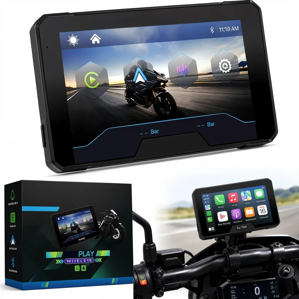 Pantalla Carplay para Moto Motocicleta Navegador Gps Pantalla Tactil Bluetooth Android o IOS