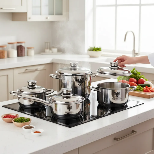 Batería De Ollas Maison Cook 12pz Acero Quirúrgico Inducción