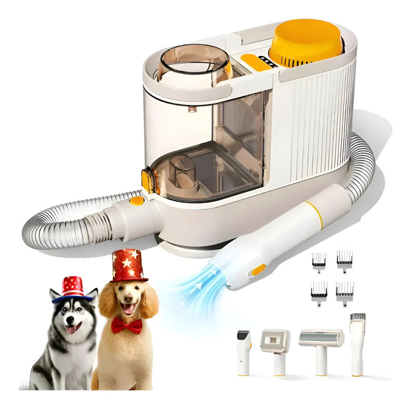 Kit Cepillo Zebbris Secador Aspiradora Perros Gastos Mascota - Amarillo