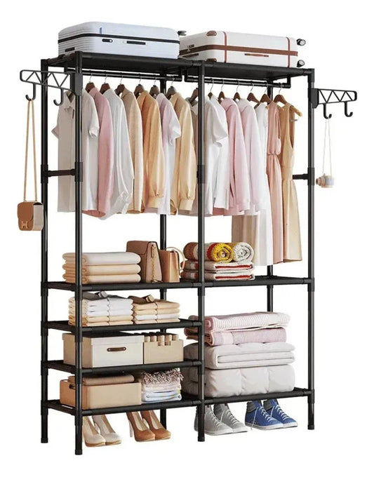 Closet Perchero Zebbris 2 Cuerpos De Lujo - Negro - Negro