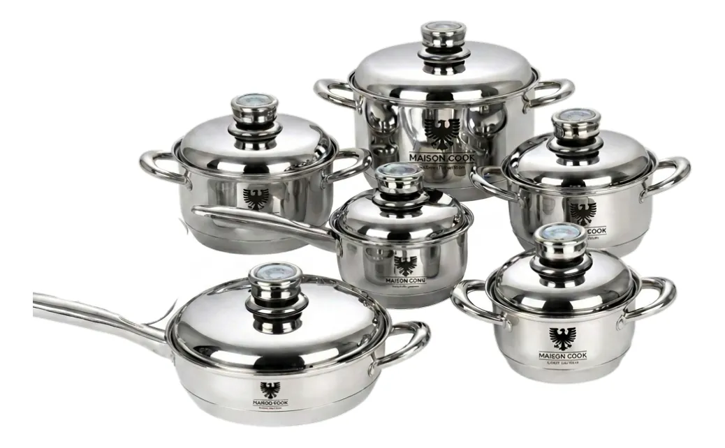 Batería De Ollas Maison Cook 12pz Acero Quirúrgico Inducción