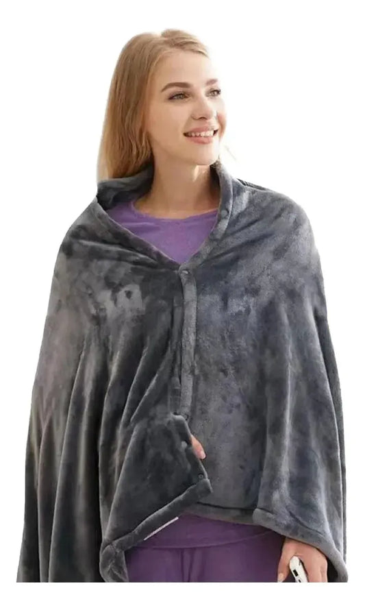 Manta Zebbris Termica Calentadora Electrico Alivia Dolor - Gris