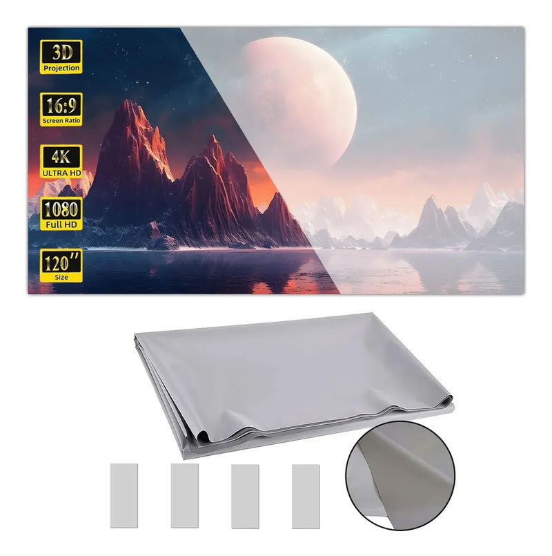 3*120inch Pantalla De Proyeccioncortina Metálica Anti-luz