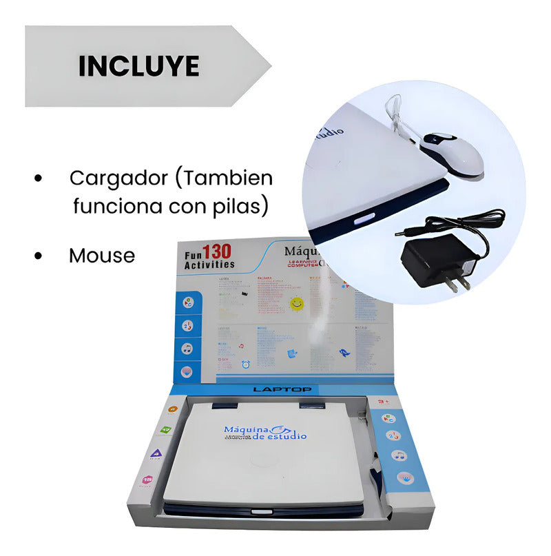 Computador Didáctico Bei Tian Infantil 130 Funciones Inglés Español Azul 3-10 Años