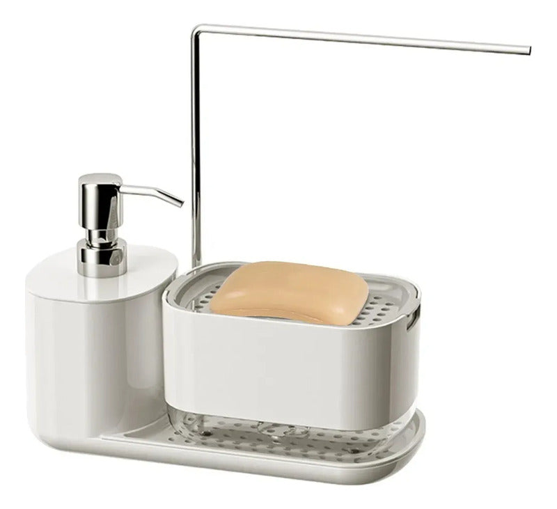 Dispensador Zebbris De Jabón Y Organizador Cocina /baño - Blanco