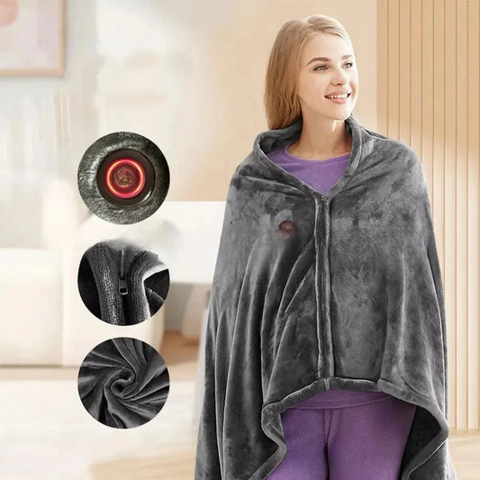 Manta Zebbris Termica Calentadora Electrico Alivia Dolor - Gris