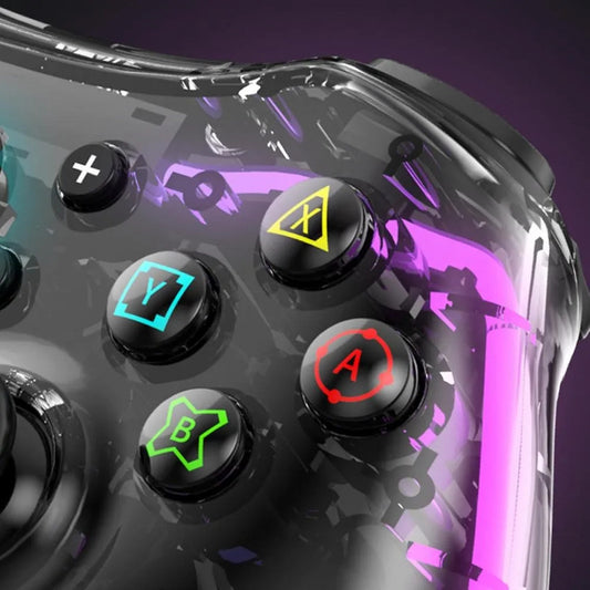 Controlador Gaming Rgb Transparente Inalámbrico Android Ios Color Negro
