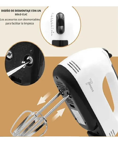 Scarlett 2023 Batidora De Mano Eléctrica 7 Velocidades Color Blanco Frecuencia 0