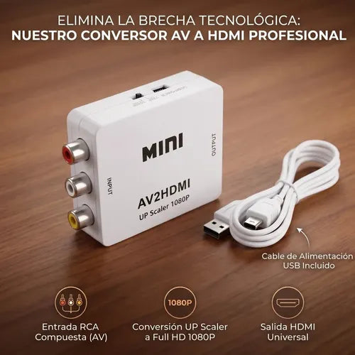 Convertidor Adaptador De Rca A Hdmi Video Full Hd 1080p