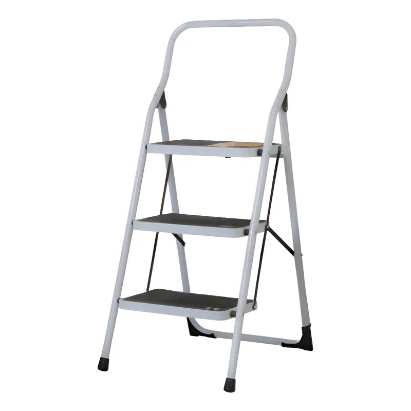 Escalera Zebbris Tubular Plegable De 3 Peldaños Masescaleras Negro/blanco